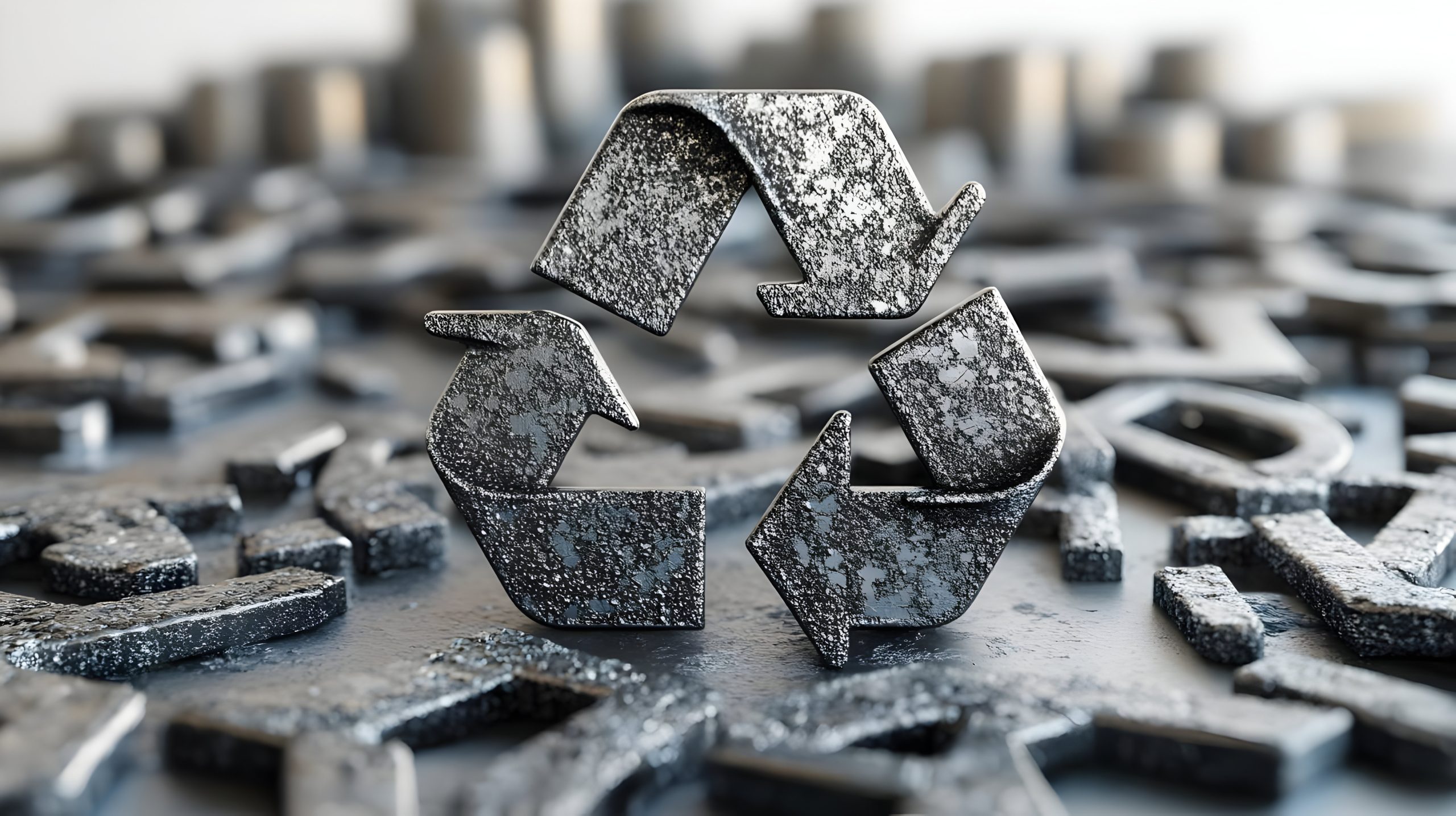 3d icon as recycled steel factory icon concept as recycled steel paired with factory icon symb